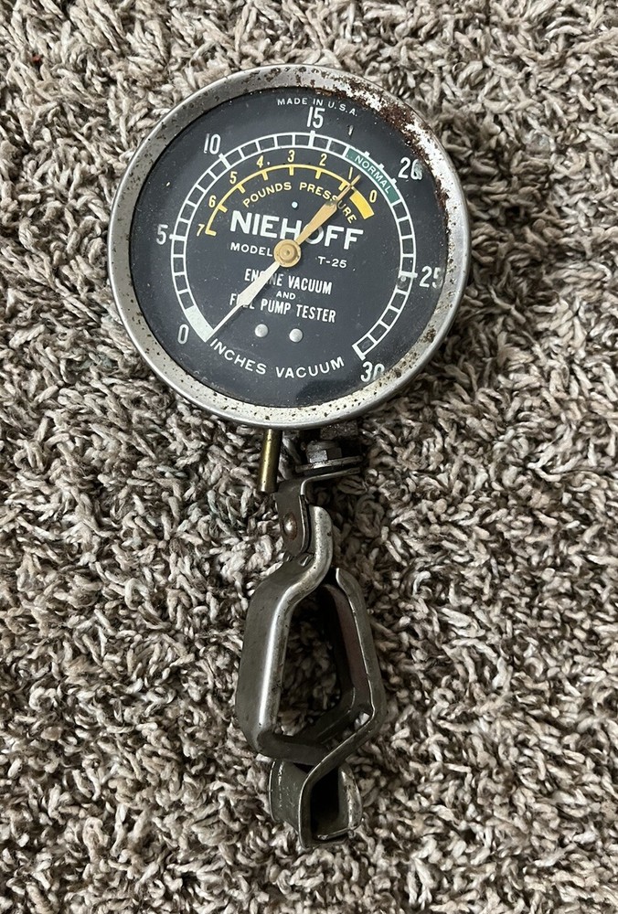 Vintage Niehoff Engine Vacuum/fuel Pump Pressure Guage