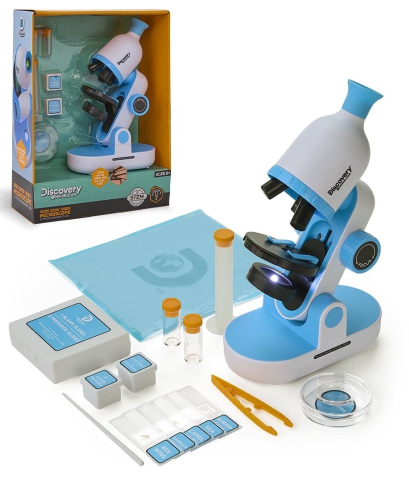 Discovery #MINDBLOWN 1200X, 600X, 300X Microscope, 41-Piece Experiment Lab Set