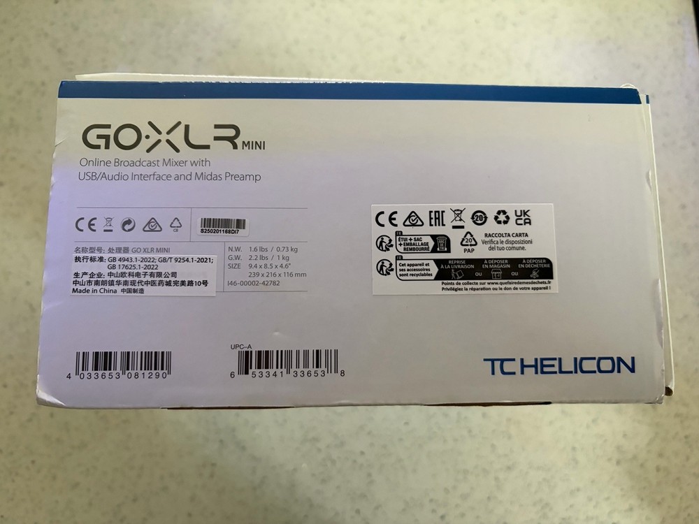 TC Helicon GoXLR MINI Audio Mixer And Interface