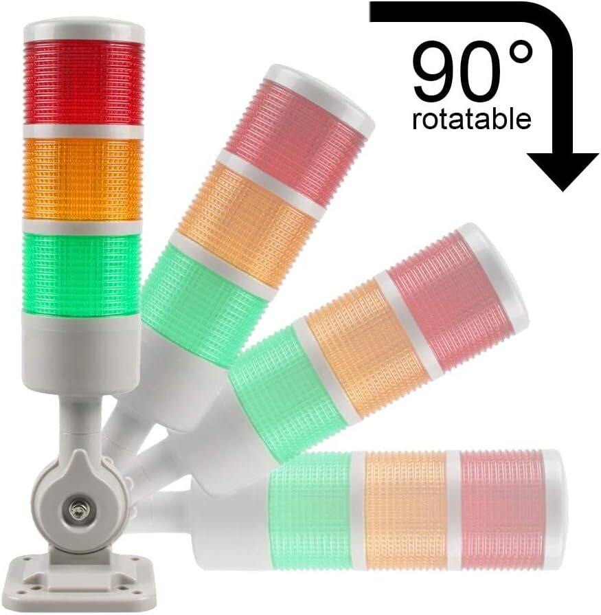 Led Signal Tower Stack Lights, 2 Layer/with Buzzer RED/YELLOW AC 110-220V
