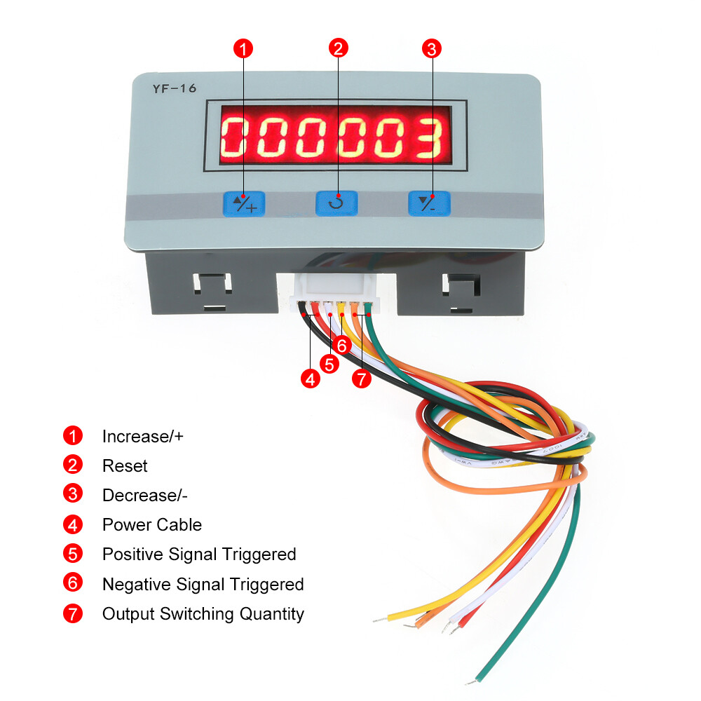 Digital Counter Module Electronic Totalizer with NPN &PNP Signal Interface E2E7