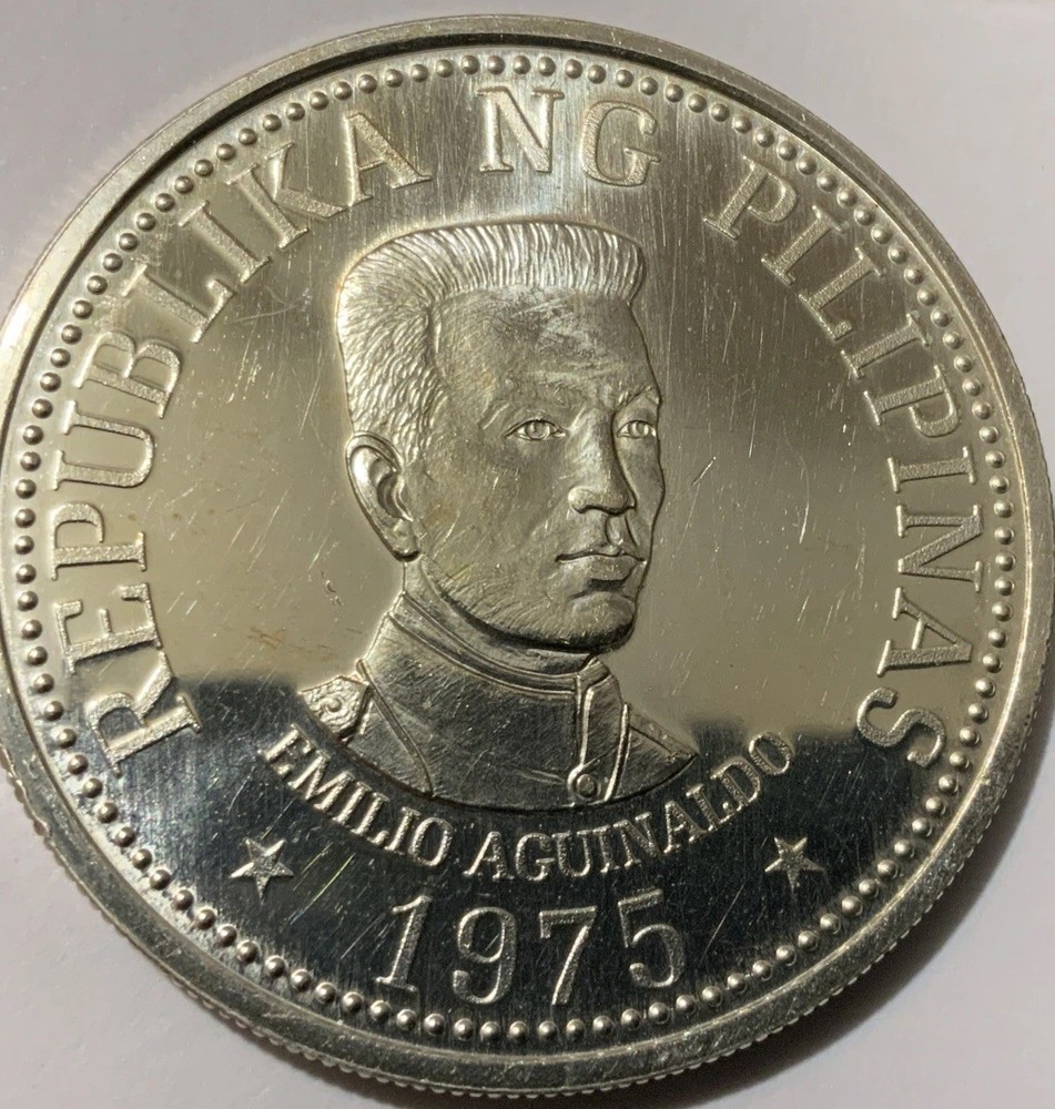 1975 PHILIPPINES 25 PISO Emilio Aguinaldo Silver