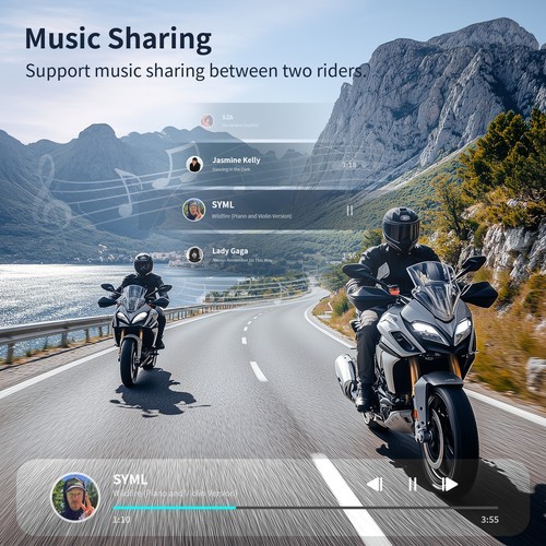 T1 Pro Helmet Bluetooth Headset for 6 Riders Group 2km Bluetooth Helmet Headset