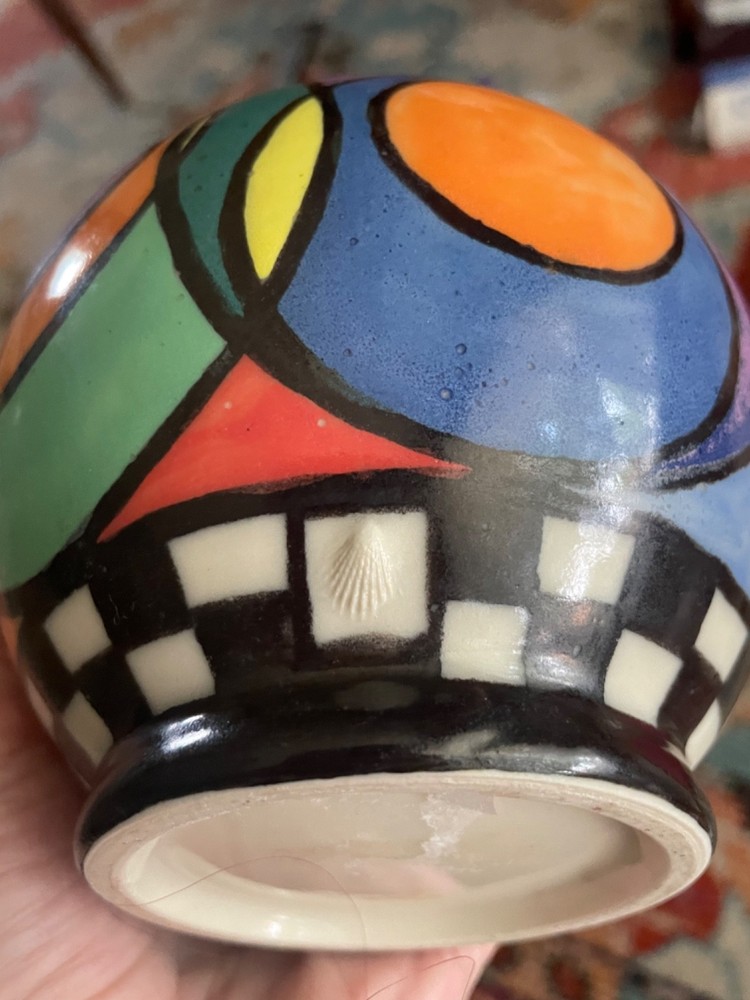 Abstract Handpainted Ceramic Vase