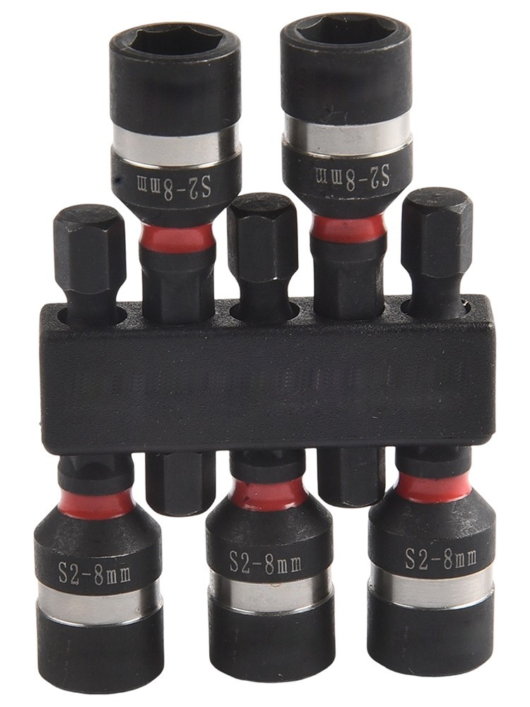 Complete Set of Magnetic Nut Screwdriver Socket Bits for Hex Shank Use