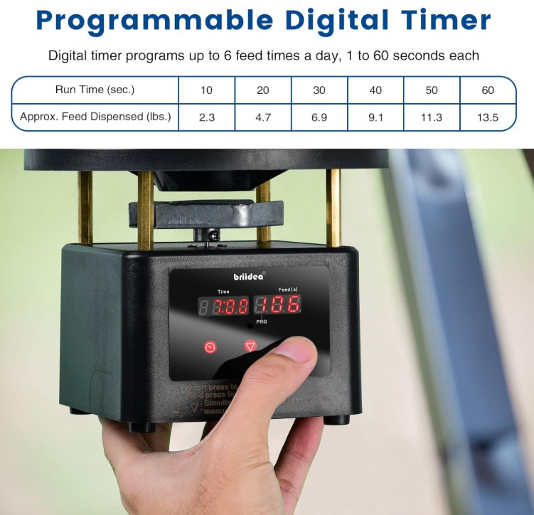 Deer Feeder Timer Kit All-in-One Motor with Programmable Digital Timer Black