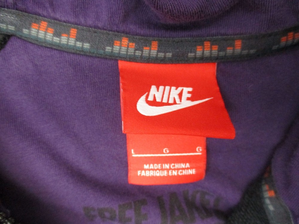 NIKE Size L Mens Multicolor Drawstring Full Zip Stand Collar Athletic Jacket 390