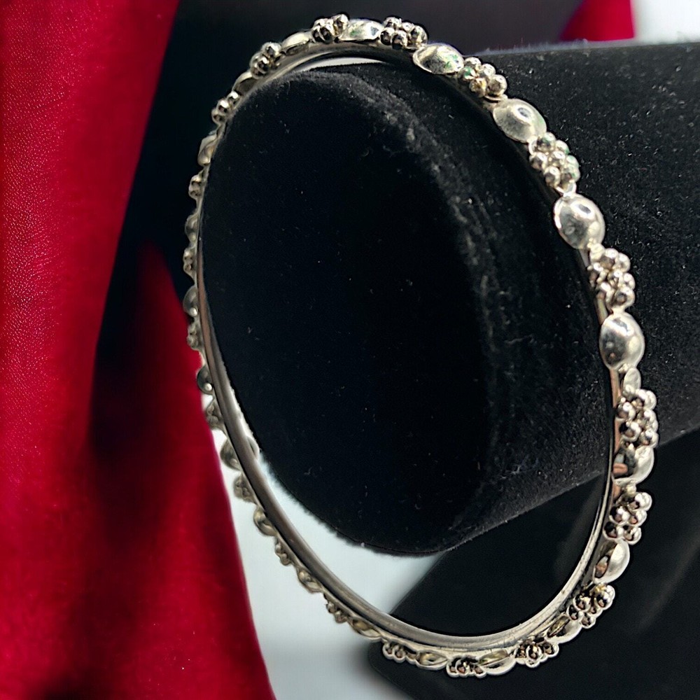 Silver-Tone Circular Design 2 7/8" Bangle!