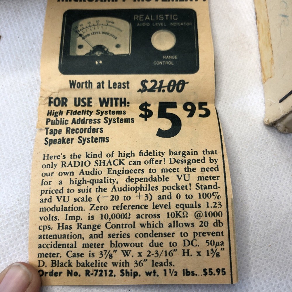 NOS realistic audio level indicator tk-30vu