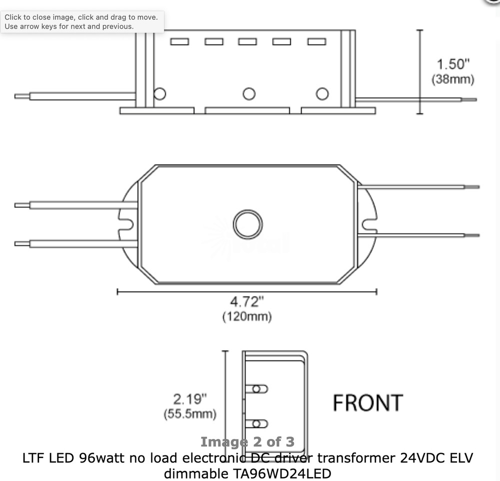 TA96WD24LED LTF electronic DC driver transformer 24VDC ELV dimmable