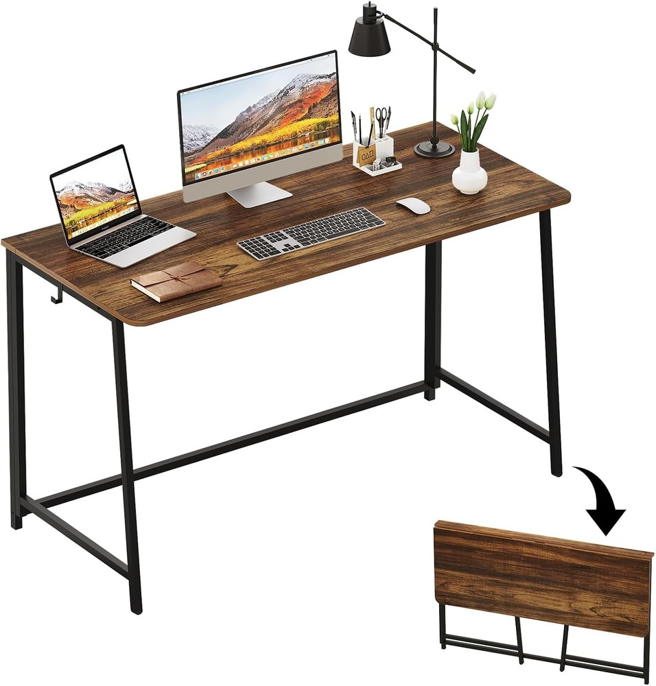 Folding Desk Small Foldable Desk 31.5" Small Spaces Space Saving Computer Table