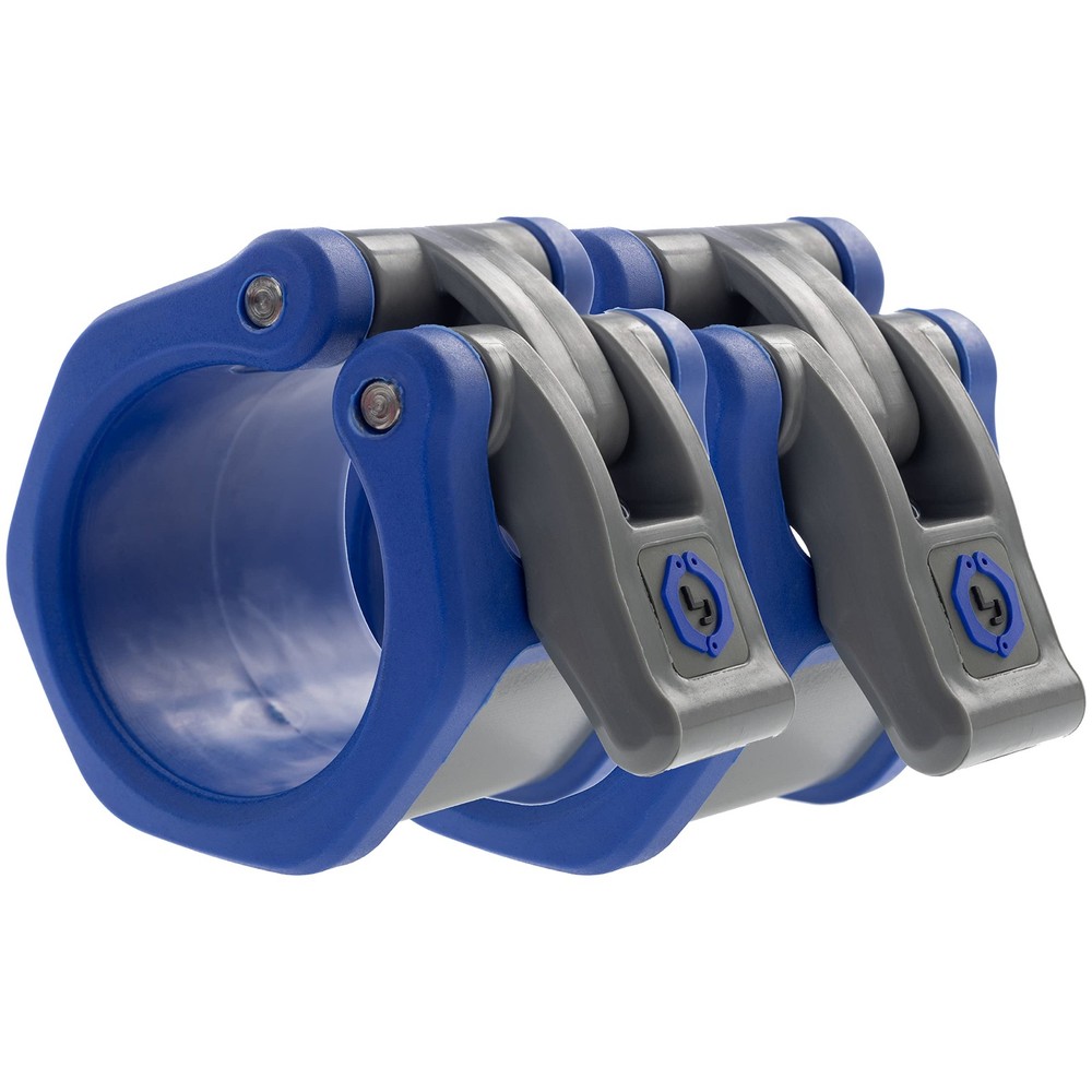 50mm Olympic Barbell Collars  Secure Locking Mechanism Blue