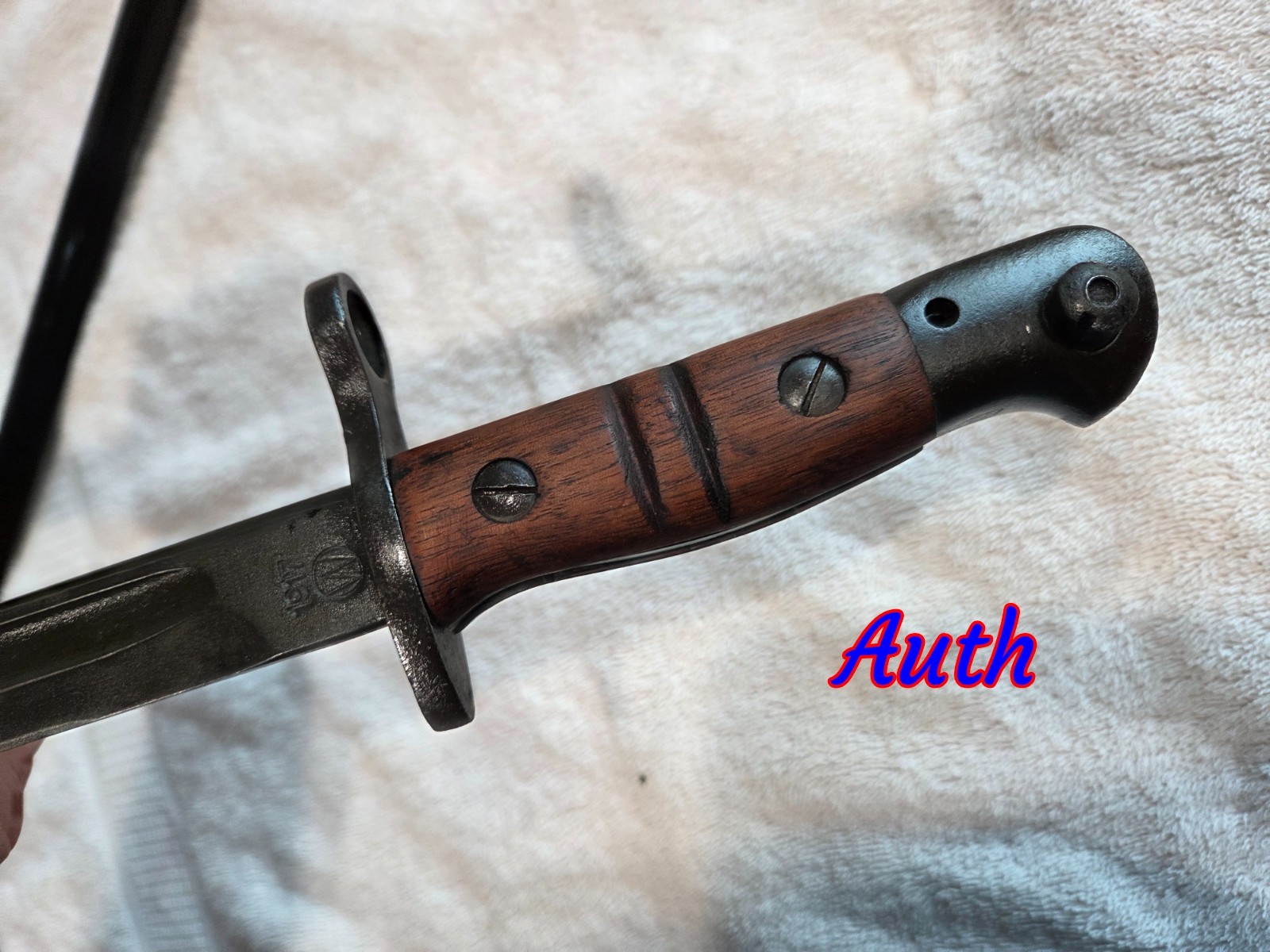 Real U.S. WWI Winchester Built M1917 Enfield Bayonet and a Repro also