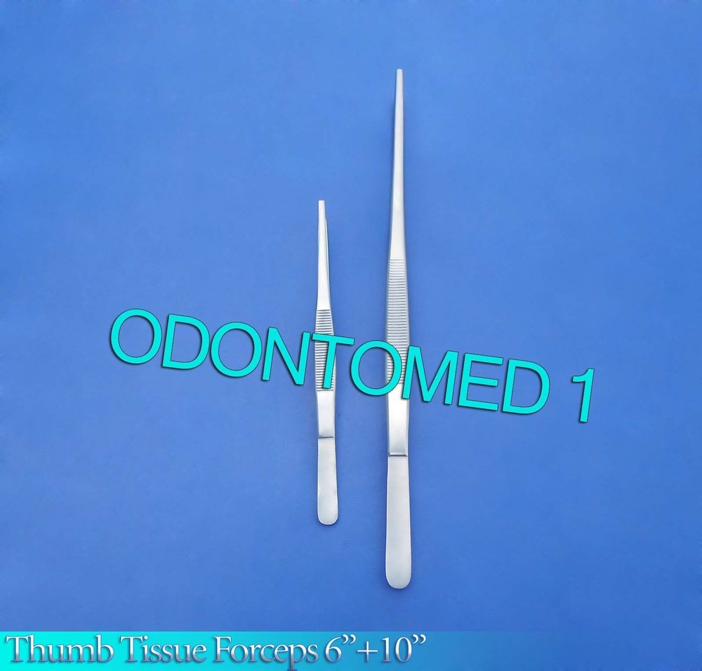 2 Thumb Tissue Forceps 6"+10" Surgical Instruments