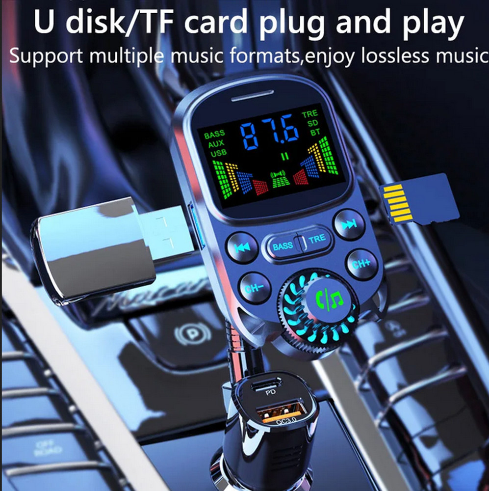 Bluetooth Car FM Transmitter MP3 Player Hands-free Radio Adapter Kit USB Charger