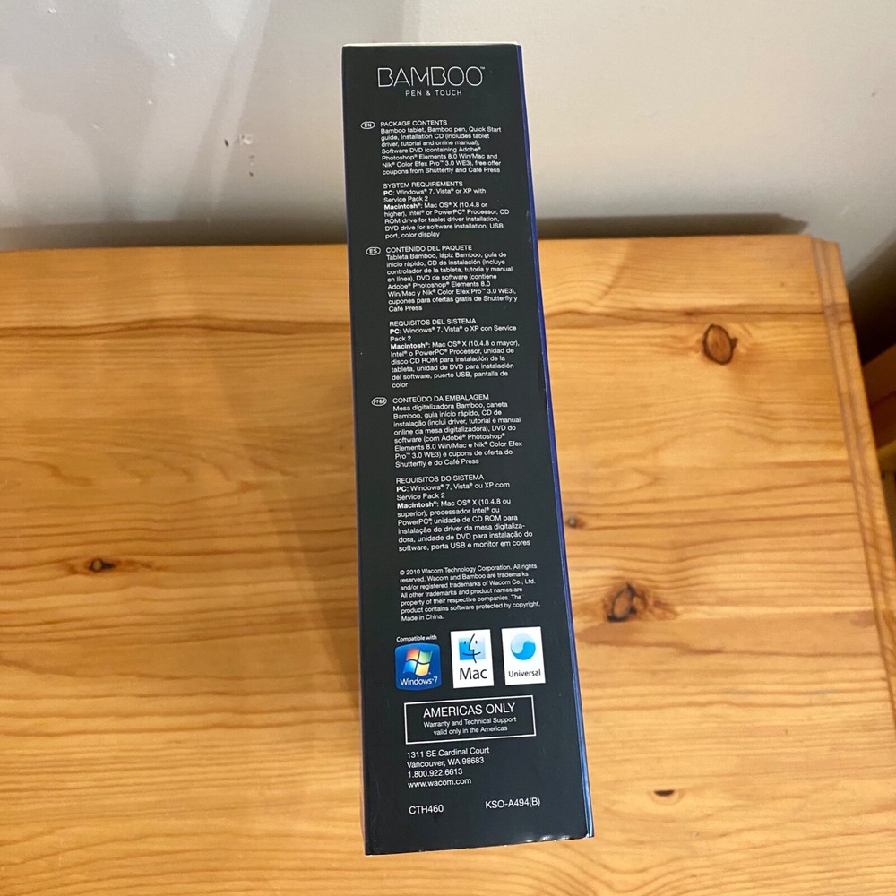 Wacom Bamboo Pen and Touch Graphic Design Computer Drawing NEW
