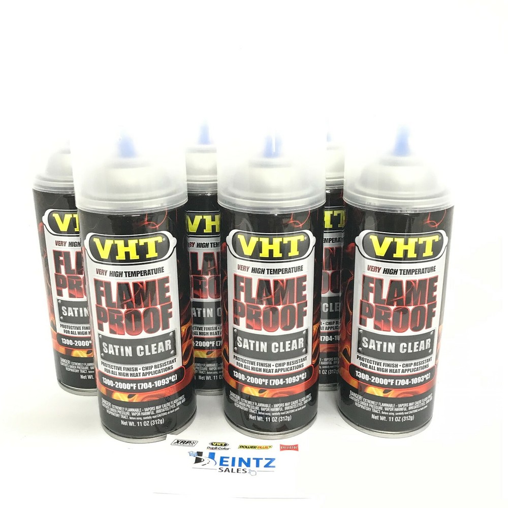 VHT SP115-6 PACK SATIN CLEAR High Temperature Flame Proof Header Paint - 11 oz