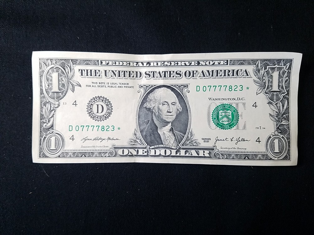 Star Fancy Serial Quad 7 Dollar Note