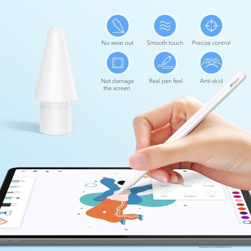 Replacement Tips Suitable for Apple Pencil Compatible with Apple Pencil 2 Pack