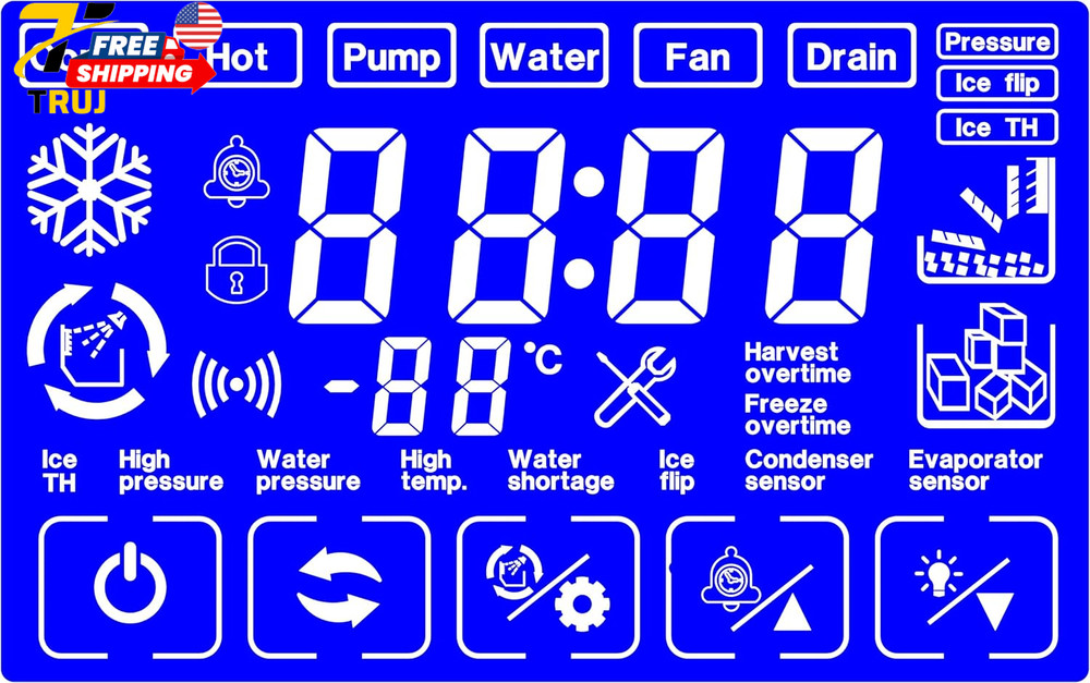 Ice Maker Machine OEM LCD Touch Screen Display for Repair Replacement Your Comm
