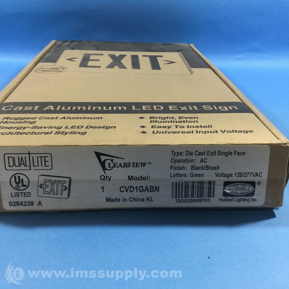 Hubbell CVD1GABN Exit Sign FNOB