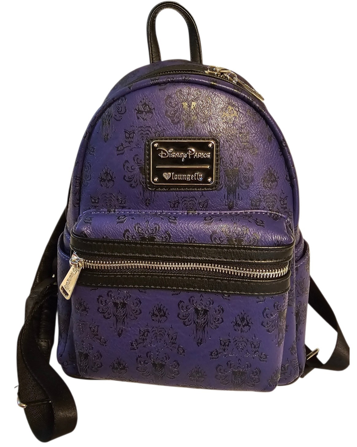 Loungefly Disney Parks Haunted Mansion Purple Wallpaper Mini Backpack ❤️ Logo