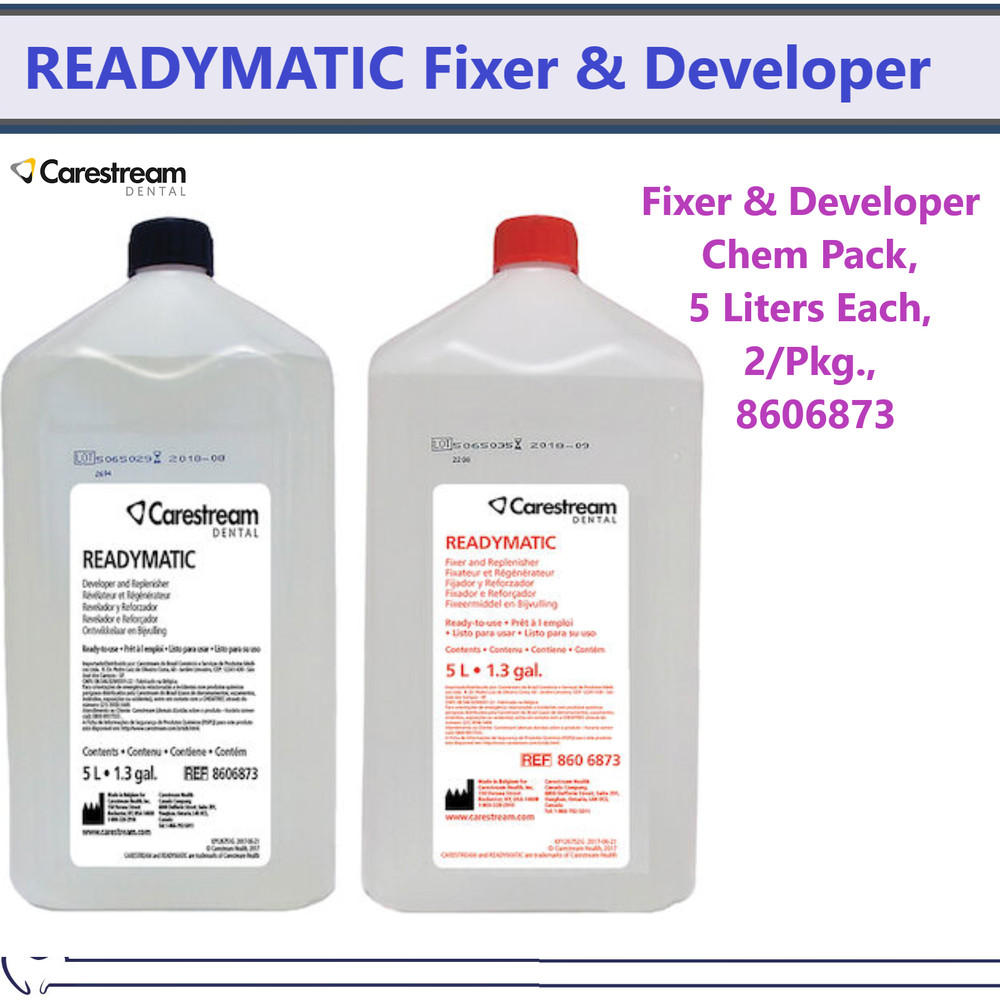 Readymatic Twin Pack, Fixer & Developer Chem Pack, 5 Liters Ea, 8606873, X-Ray