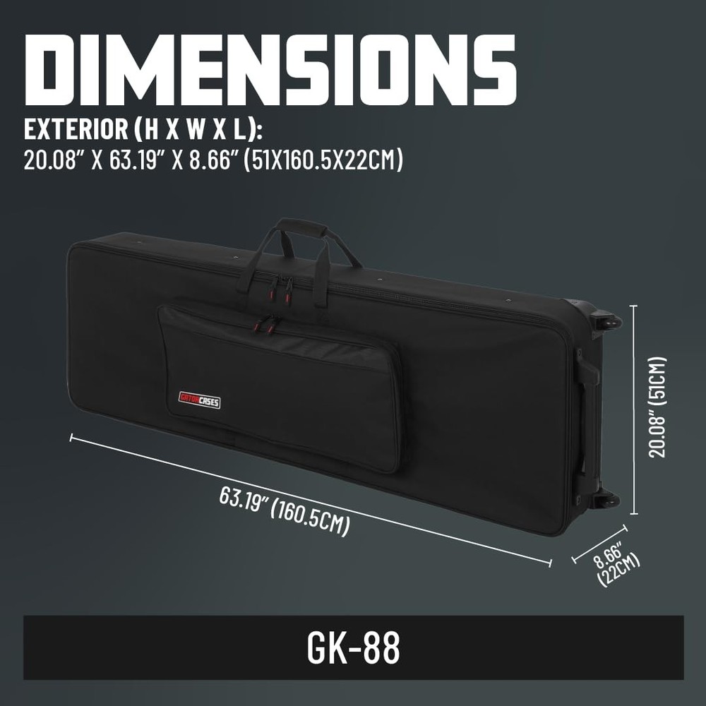 Lightweight Rolling Keyboard Case for 88 Note Keyboards | GK-88
