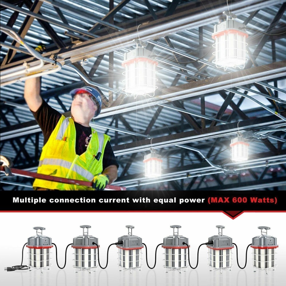 150W Linkable LED Temporary Work Light Hanging Construction 5000K Jobsite Light