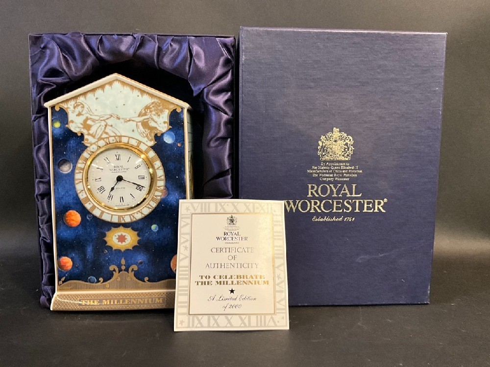 Royal Worcester Limited Edition Millennium Clock With Certificate & Box