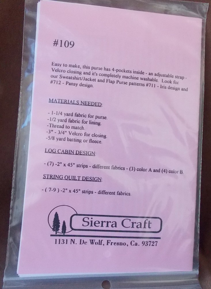 Flap Purse Pattern Sierra Craft