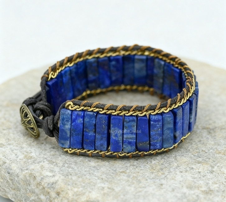 Handmade Lapis Lazuli Bracelet Natural Stone Jewelry New