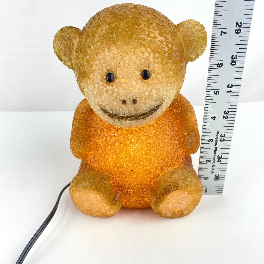 Melted Plastic Popcorn Smiling Monkey Night Light Lamp Vintage Rare 8" Works