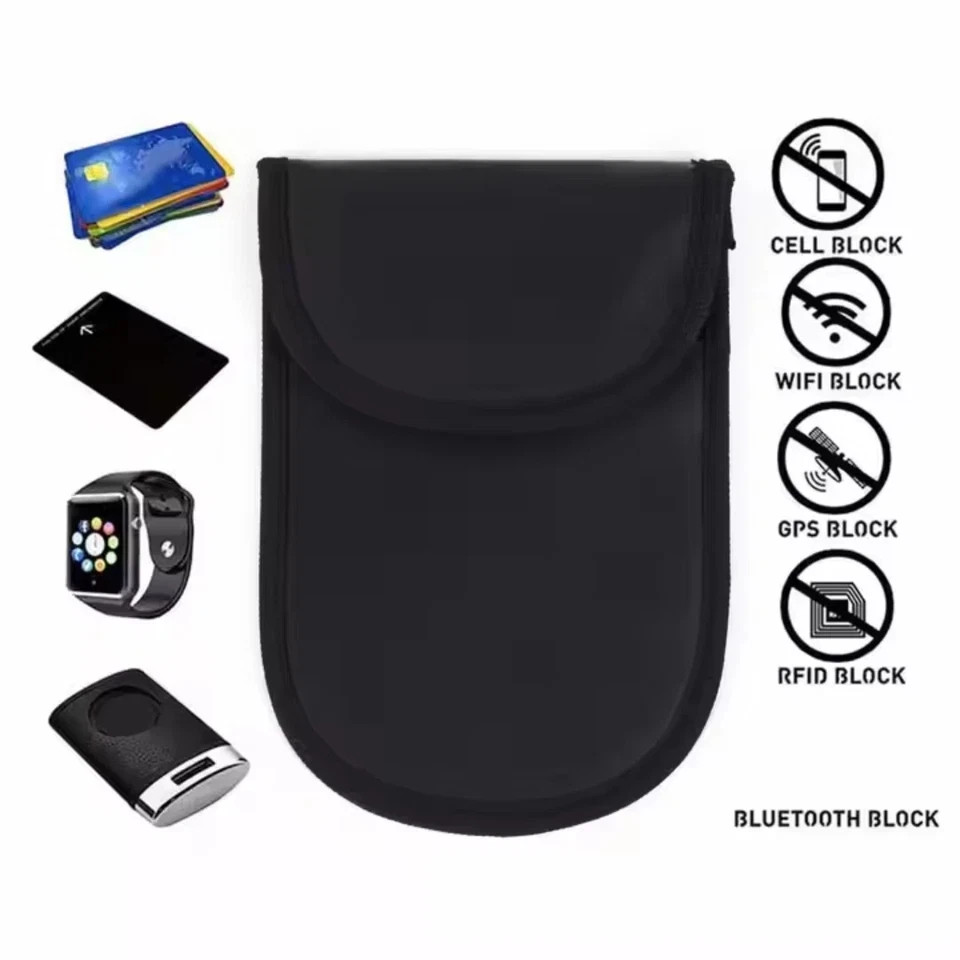 Car Key Signal Blocker Case Faraday Cage Pouch Keyless RFID Blocking Bag Black