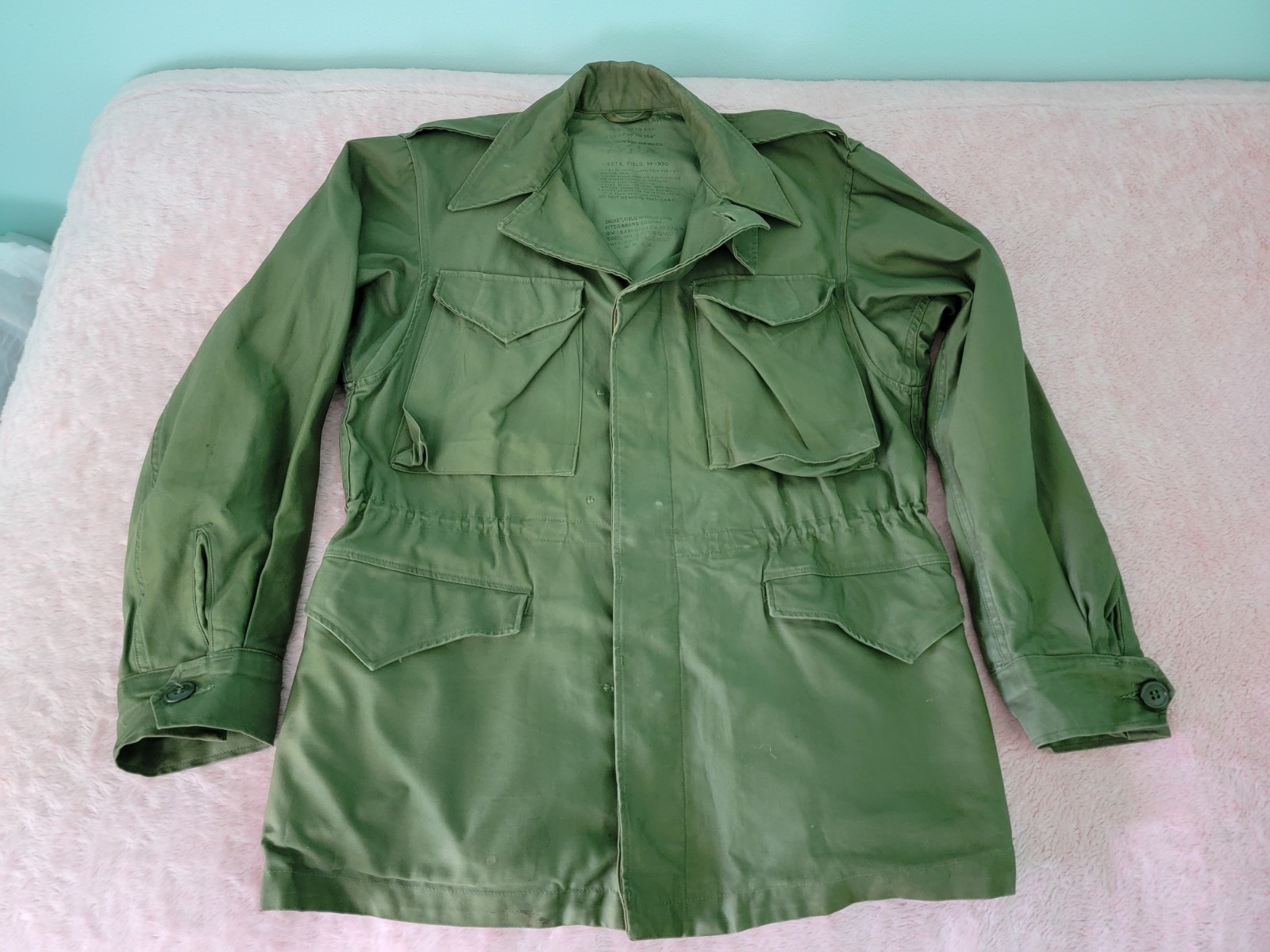 Vintage 1950s US Army Field Jacket Without Liner Size Regular Small