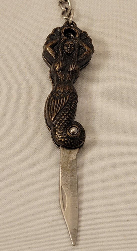Vintage Mermaid Pen Knife Keychain