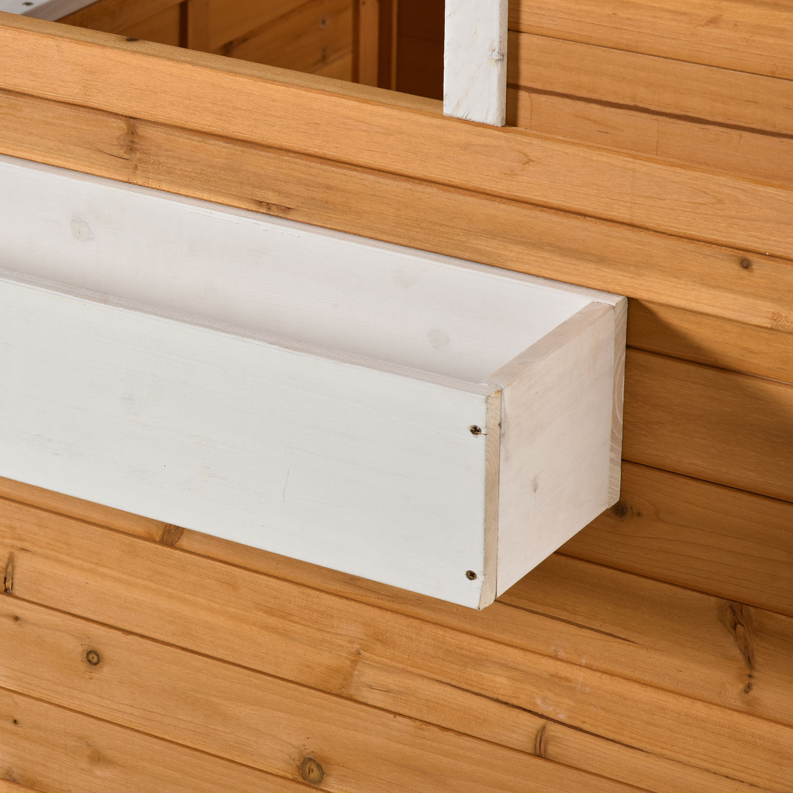 Kids Outdoor Wooden Playhouse, Garden Games Cottage, w/ Door Bench Blackboard