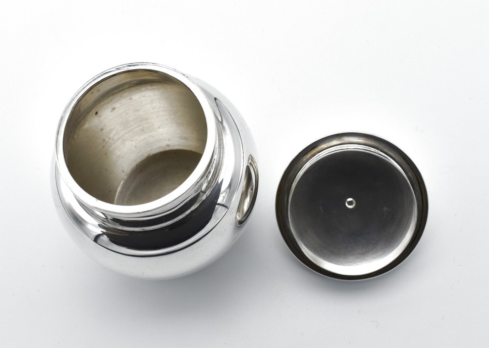 Antique Solid Sterling Silver Miniature Tea Caddy Canister 1911