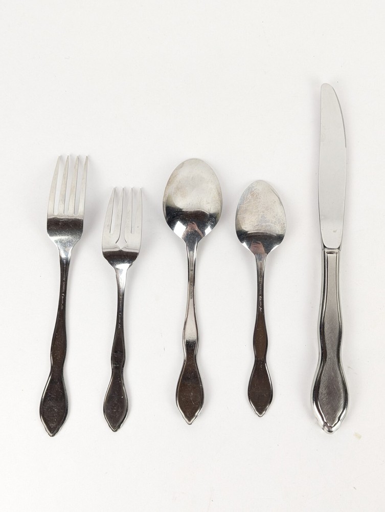5 Pc Oneida Rogers TWILIGHT Place Setting Burnished Stainless Flatware