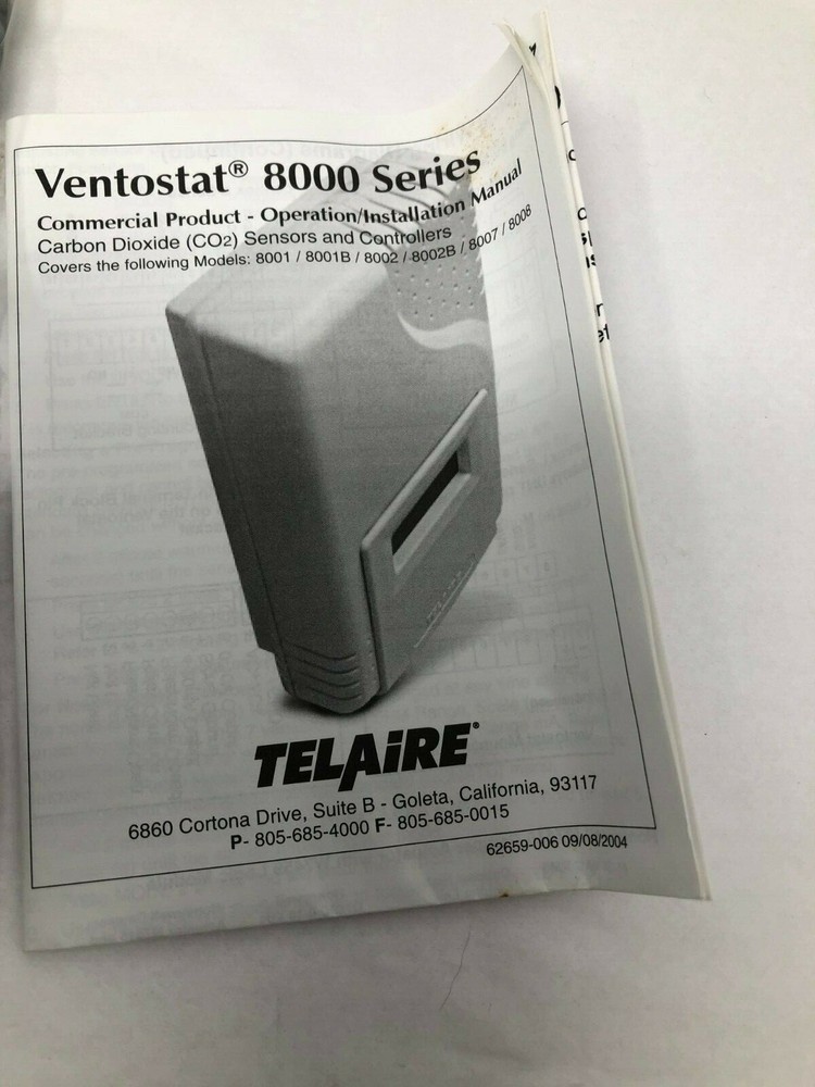 Telaire Ventostat 8001B-L CO2 Ventilation Controller Sensor