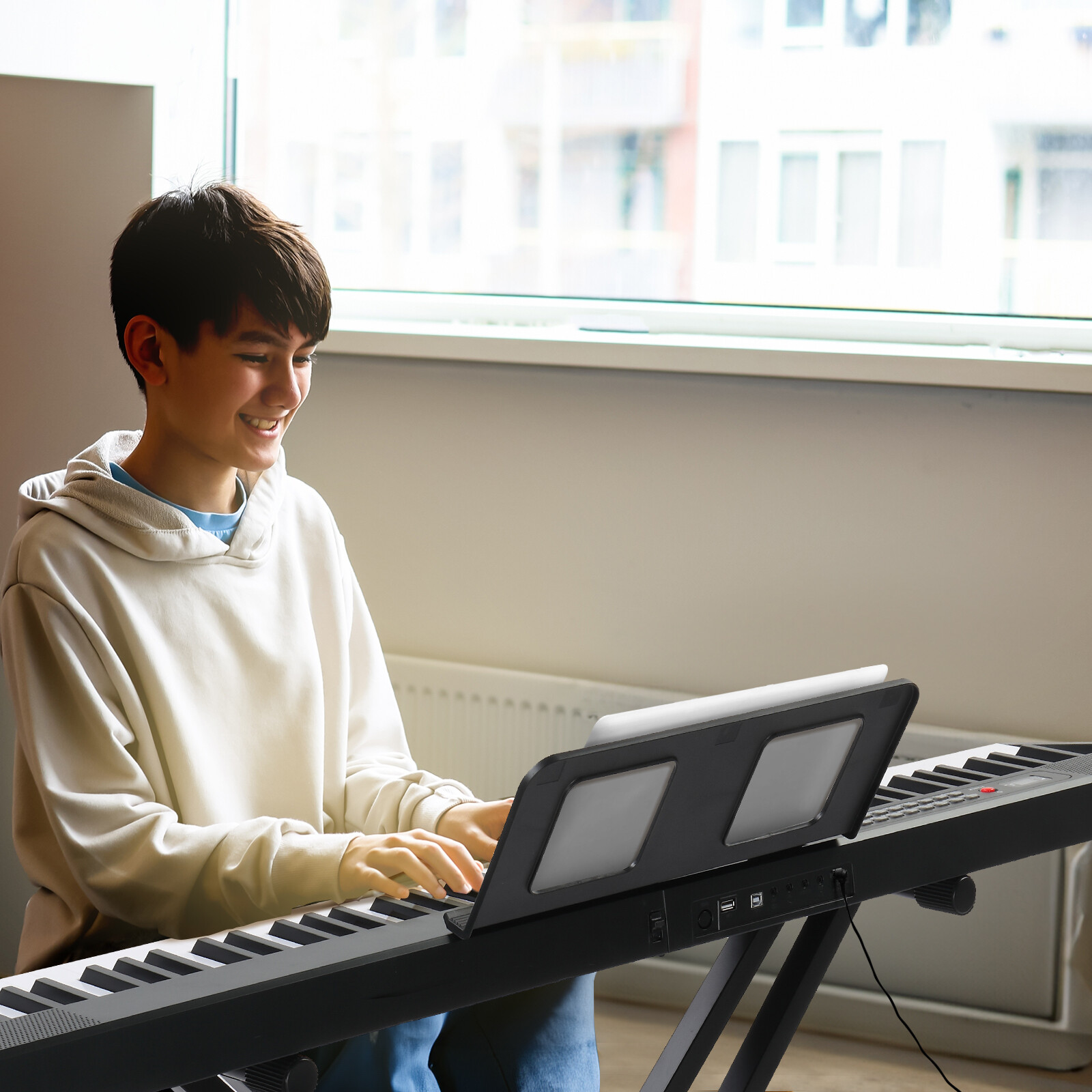 Glarry 88-Key Full Size Semi-Weighted Digital Piano Foldable Keyboard + Bag