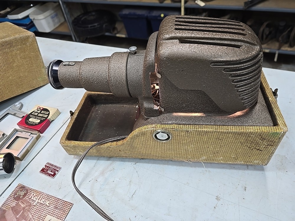 Reflex 349 Vintage Projector W/ Case Powers On Tested Works