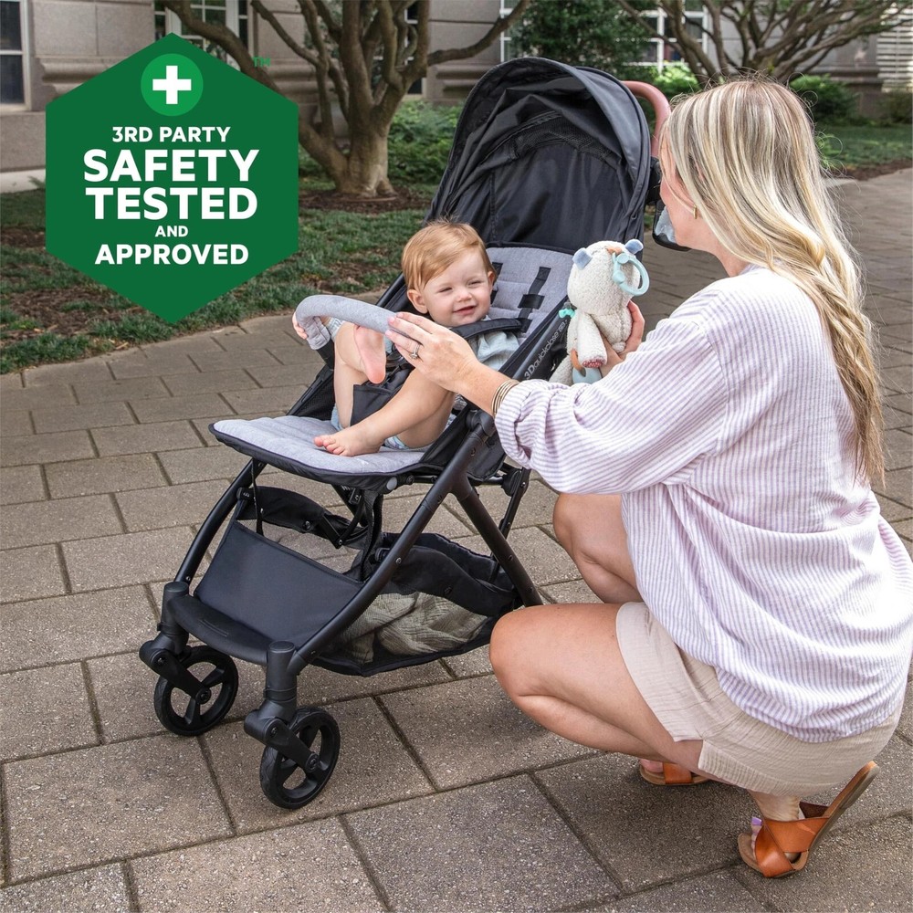 Ingenuity 3Dquickclose CS+ Compact Fold Stroller with Oversized Canopy Gray