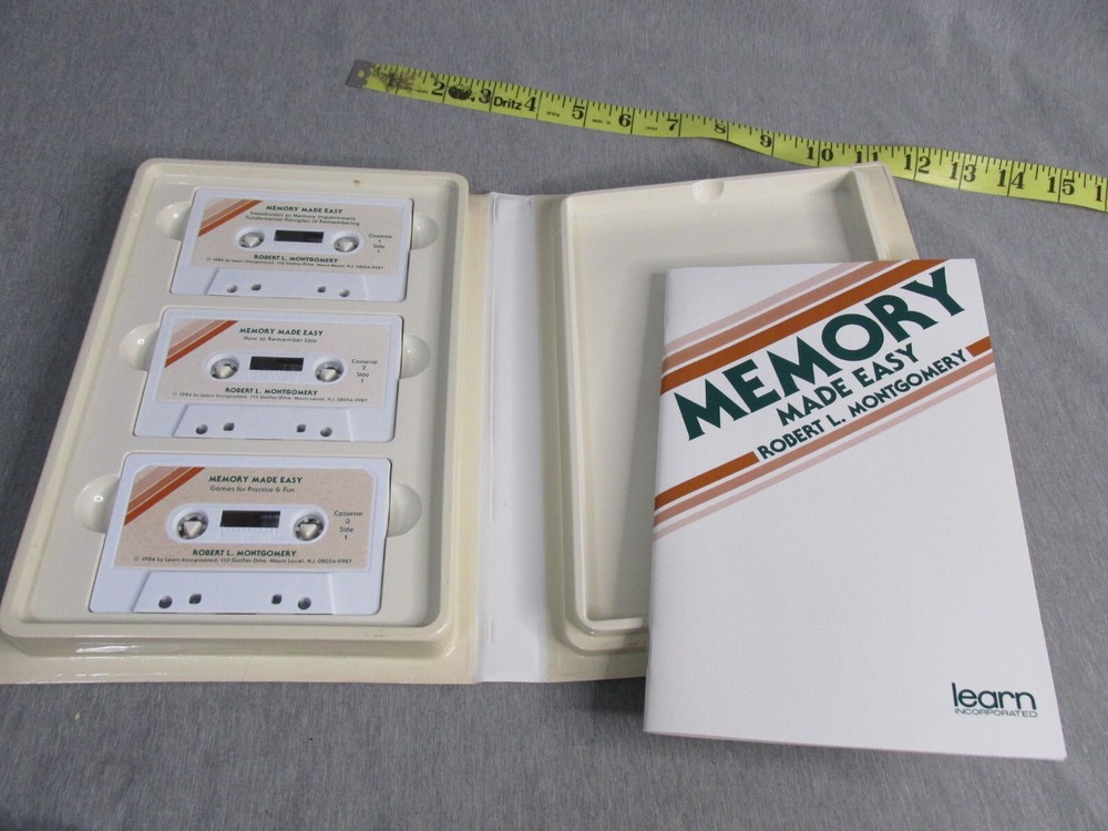 ROBERT MONTGOMERY MEMORY MADE EASY 3 CASSETTES & BOOKLET ONE GREAT MEMORY SYSTEM