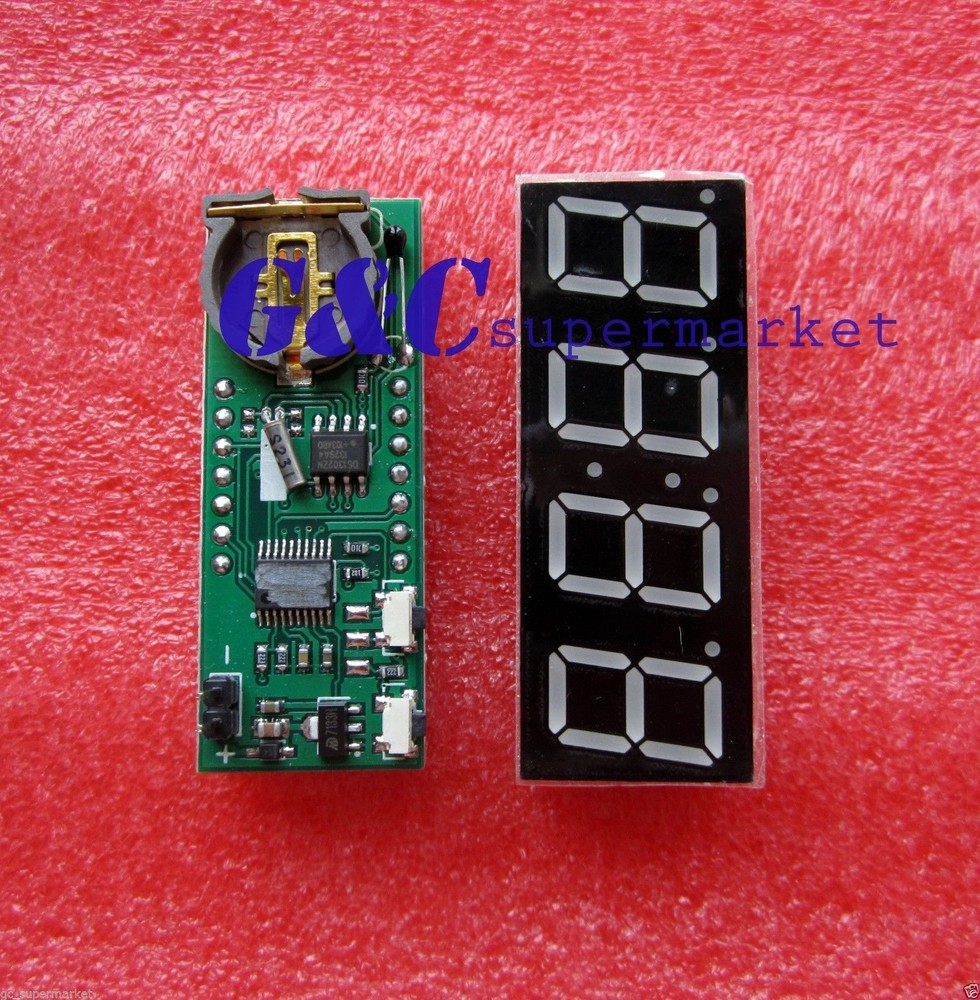 0.56" Red led Digital Display Electronic Time Clock DS1302+Thermometer+Voltag M9