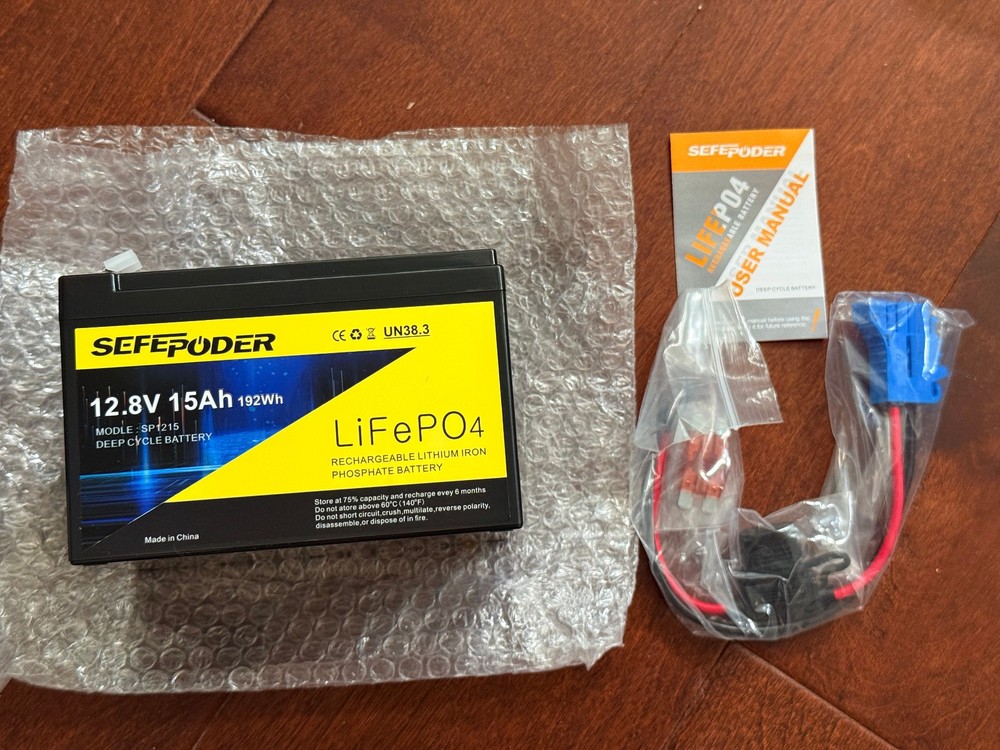 SEFEPODER 12V 15Ah Lithium LiFePO4 Deep Cycle Rechargeable Batterry