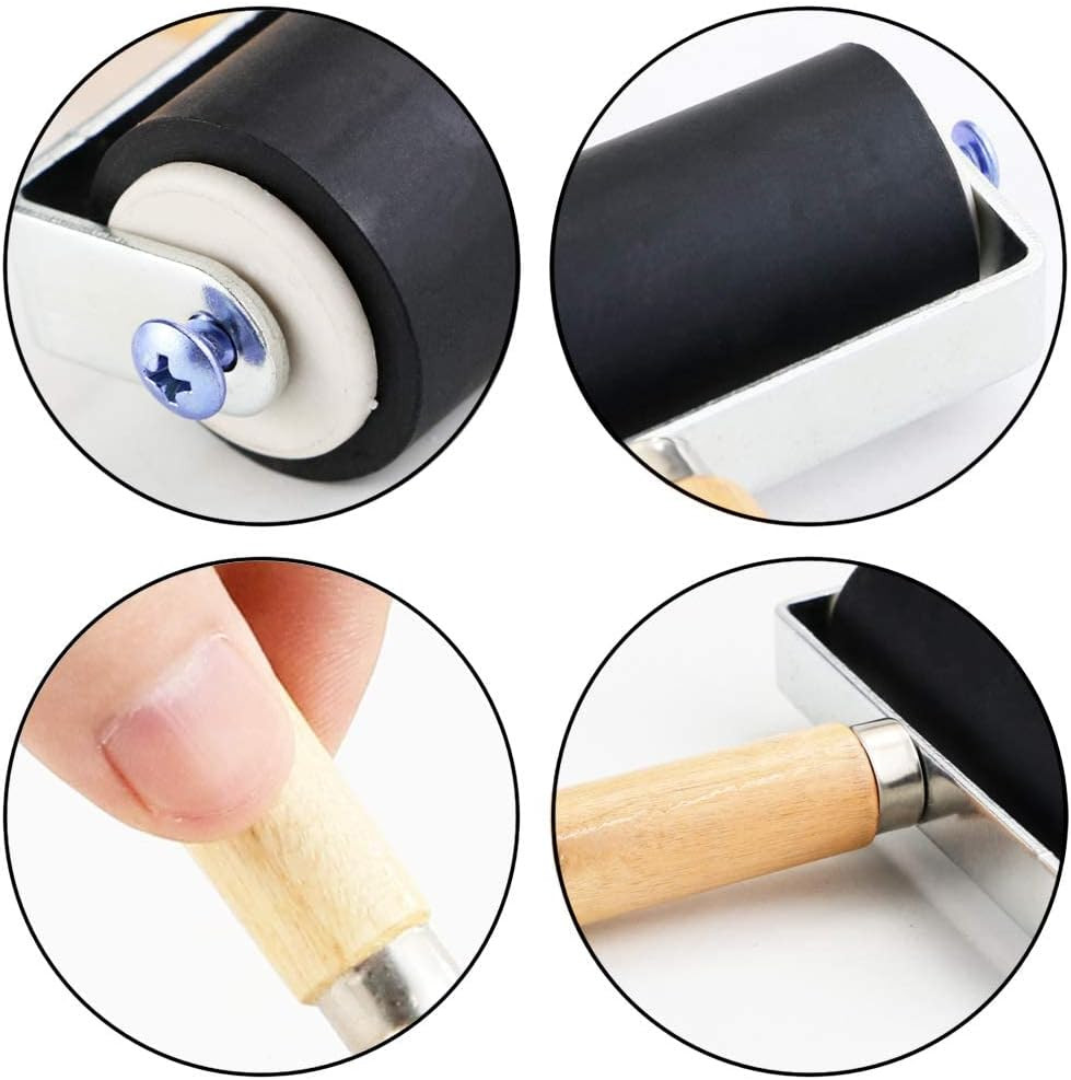 3 Pack Rubber Roller - Brayer Rollers with 3 Size for Crafting Brayer Rollers fo