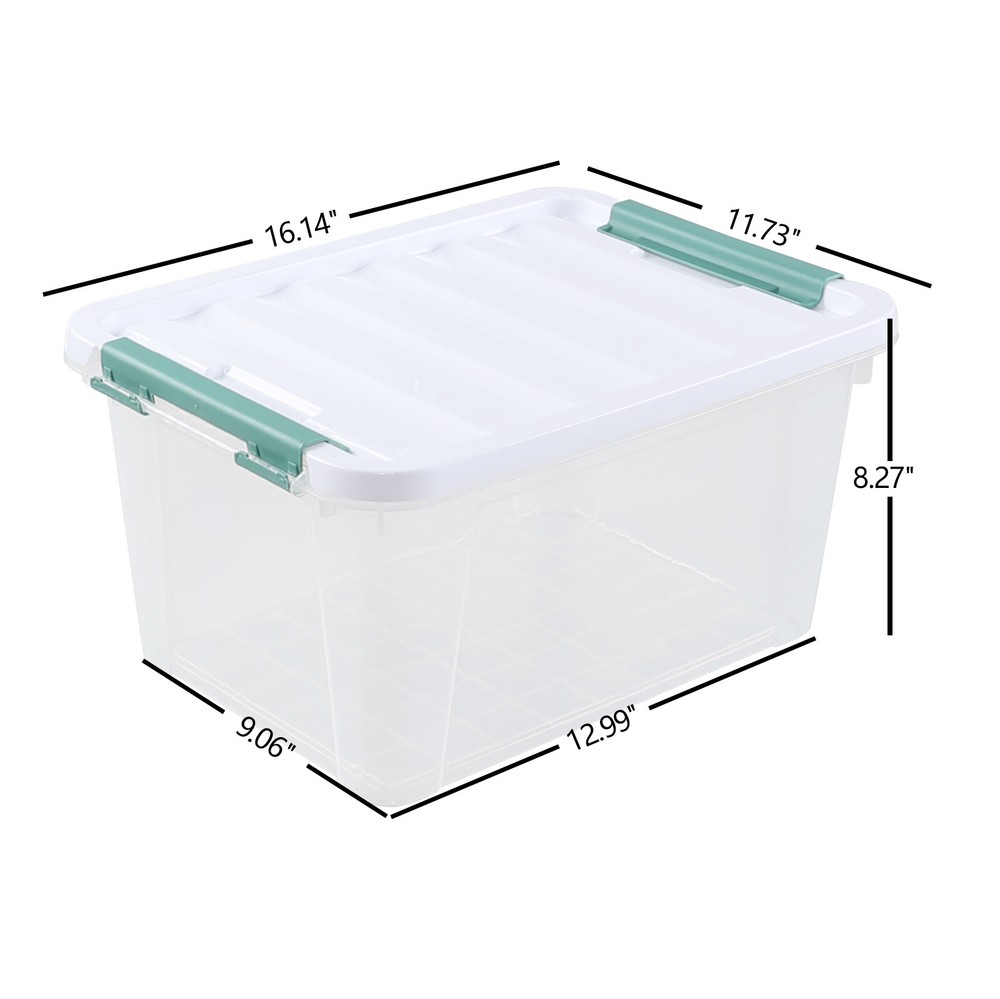 Idotry 4/6Pcaks Stackable Latching Box Plastic Storage Containers Tote, 20 Quart