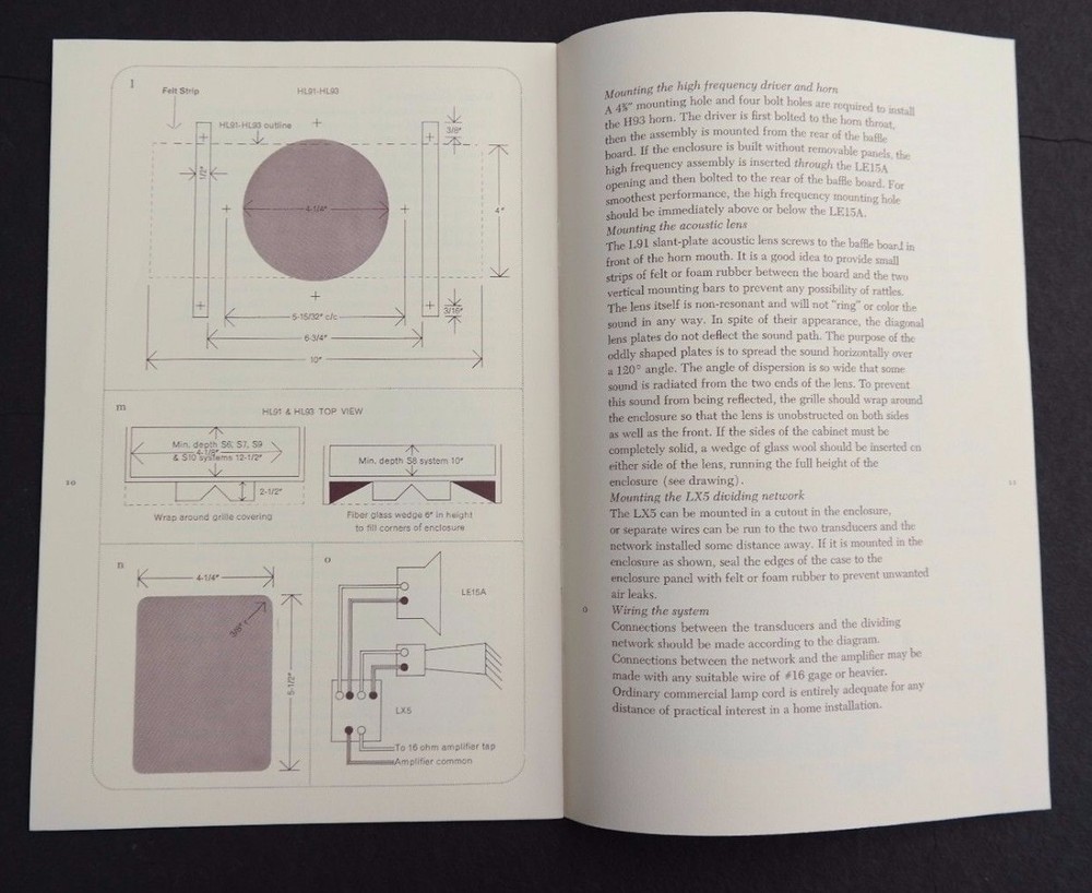 Vtg JBL Linear Efficiency TRANSDUCERS Systems Installation Wiring & Operation