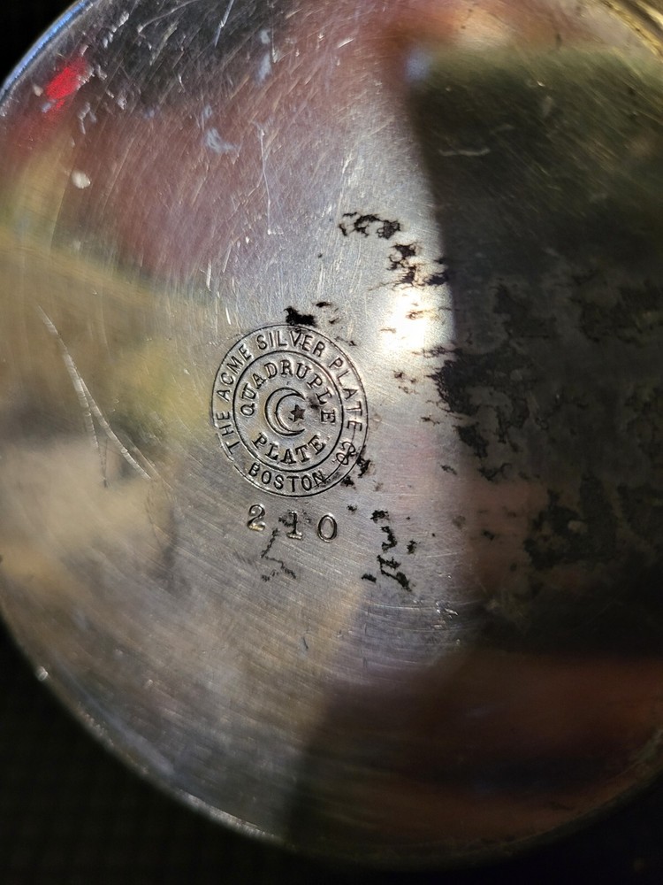 The ACME Silver Plate Co. Coffee Pot Engraved Floral Patterns